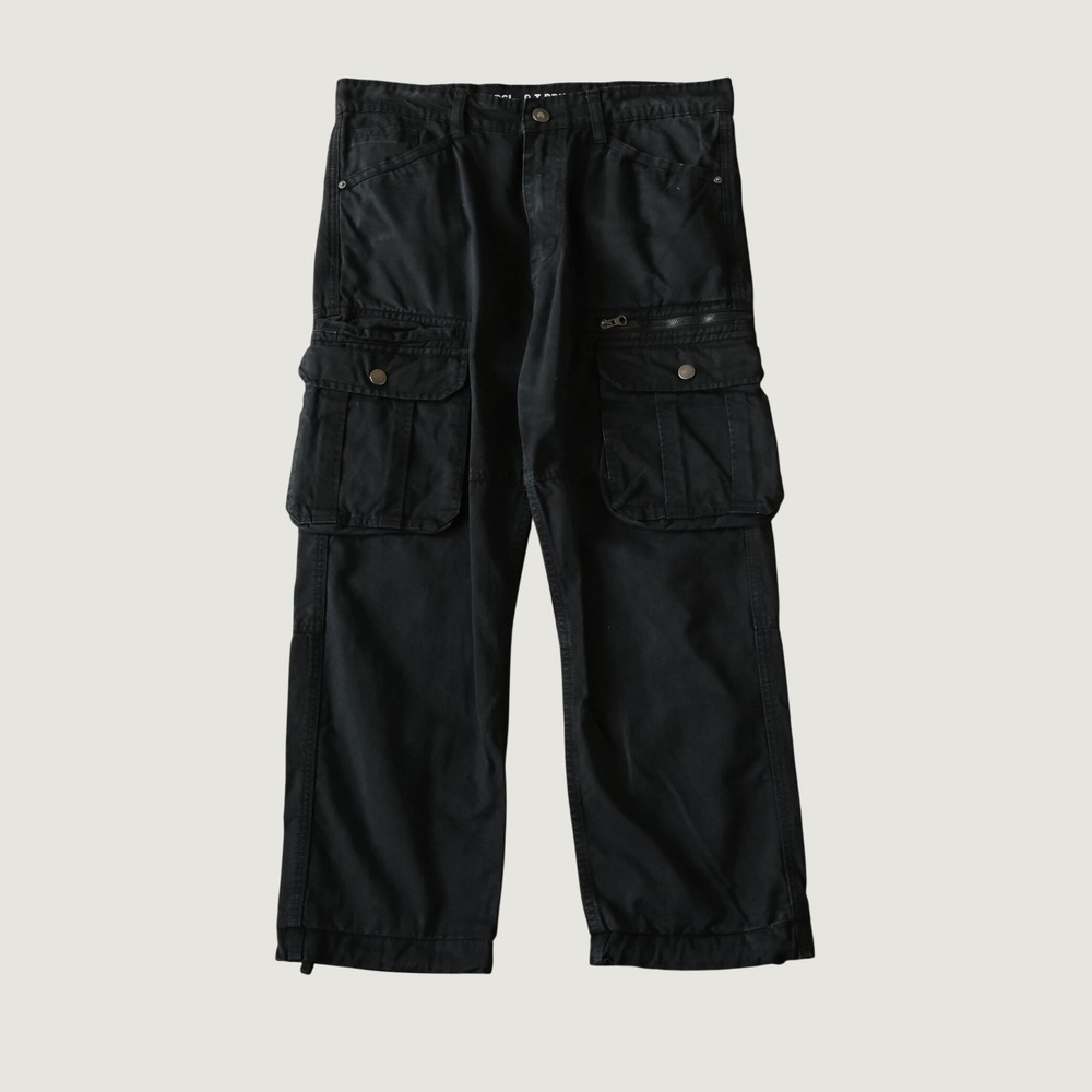 Diesel Cargo Pants Black Multi Pocket Cotton Stretch Gorpcore 34 Made In Italy